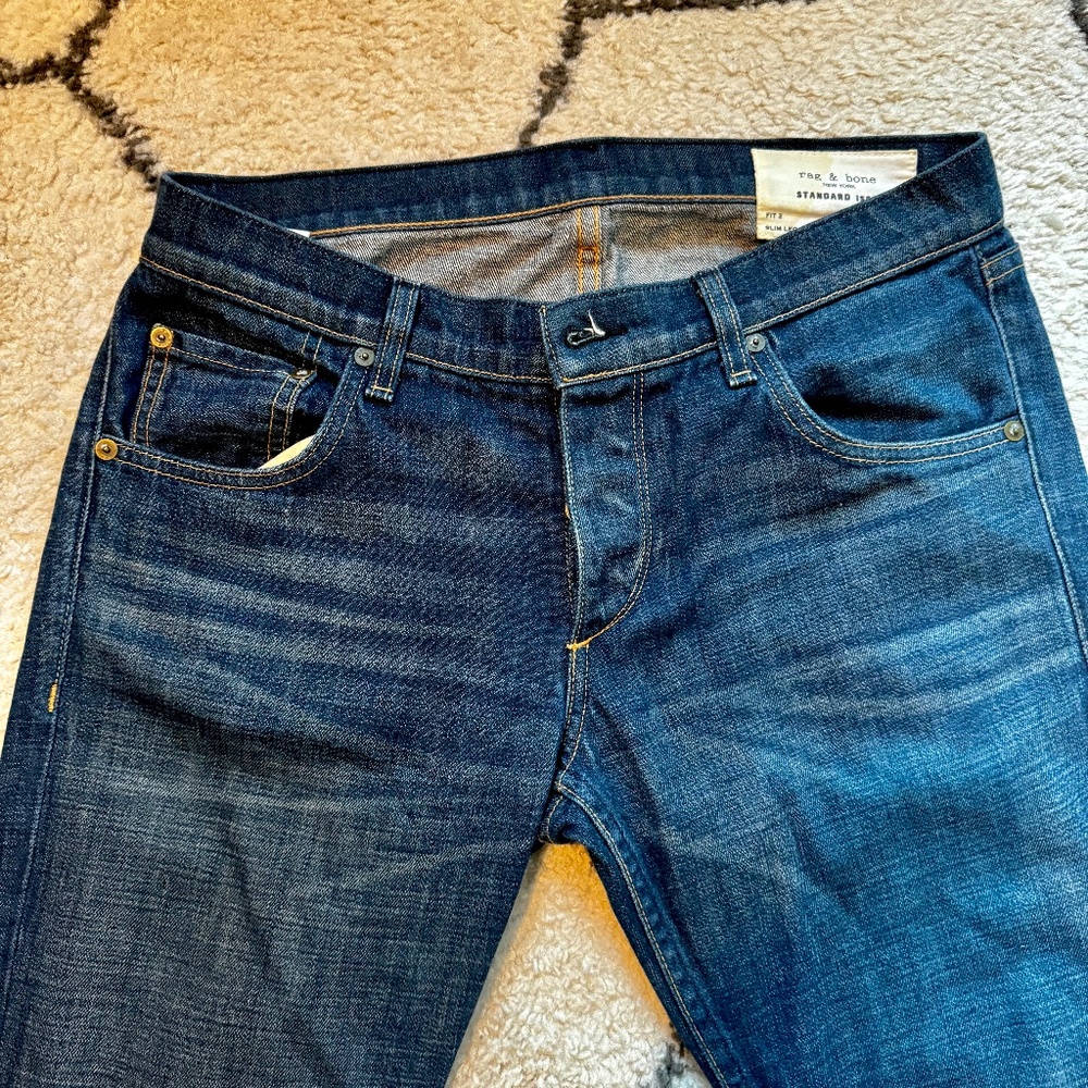 Rag and Bone Blue Jeans Slim Leg